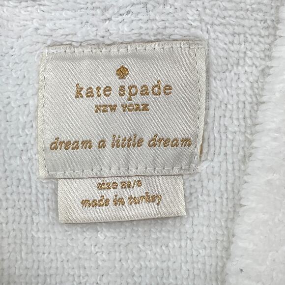 KATE SPADE NEW YORK Robe Womens XS Please Do Not Disturb Terry Belted White - Picture 5 of 15